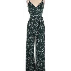Kaileigh Dark Green Floral Jumpsuit